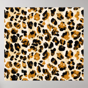 Poster Pele-leopardo de aquarela, gradiente de coloração 