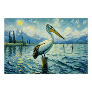 Pôster Pelican Perch Sobre A Decodificação De Pintura De