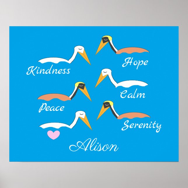 Poster Pelicanos em Meditação (Frente)