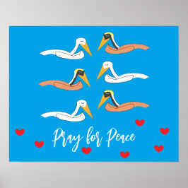 Poster Pelicanos Rezando pela Paz: