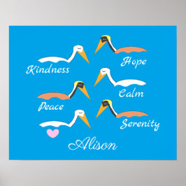 Poster Pelicans in Meditation