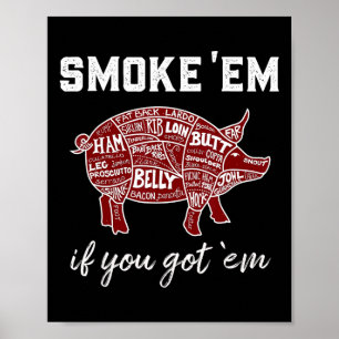 Poster Pellet Grill Fuma-me Se Tiver Fumaça Em Byrbecue