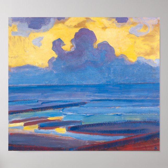 Poster Pelo mar | Piet Mondrian | (Frente)