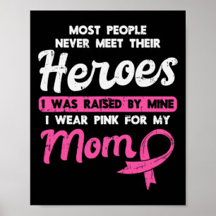 Poster Pelo Meu Heroico Rosa Para A Consciência Do Cancer
