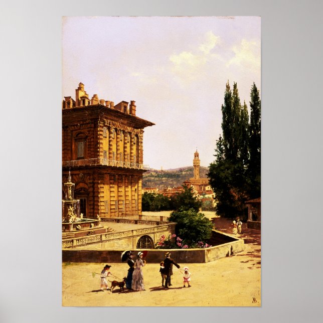 Poster Pelo Palácio Pitti, Florença (Frente)