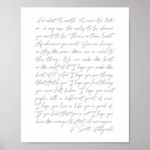 Poster Pelo que vale...F. Scott Fitzgerald Script