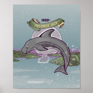 Poster Pelorus Jack Dolphin Nova Zelândia