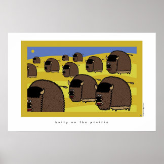 Pôster peluda na pradaria