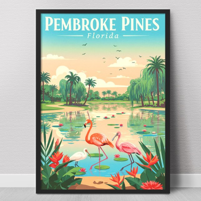 Poster Pembroke Pines Flórida Vintage (Criador carregado)