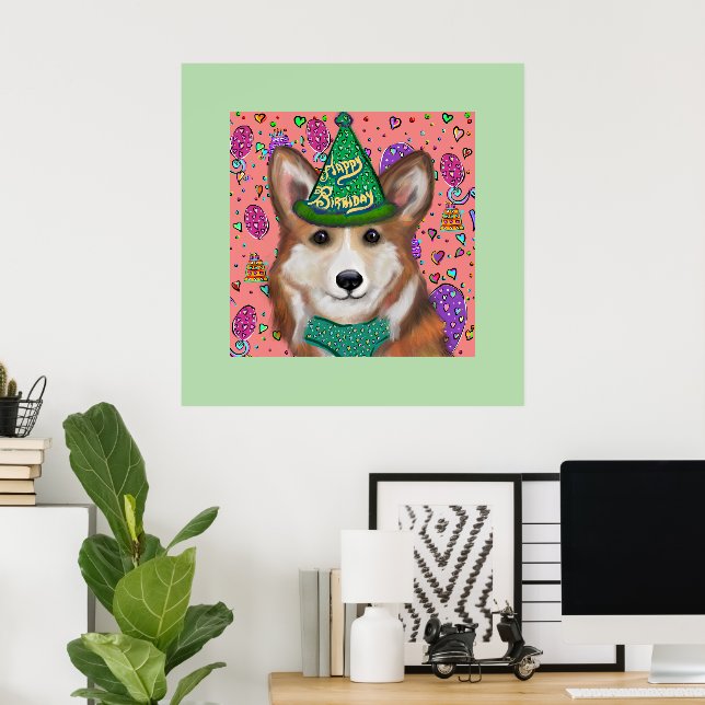 POSTER PEMBROKE WELSH CORGI (Escritório em casa)