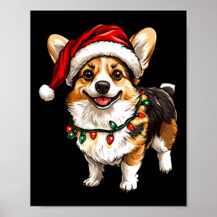 Poster Pembroke Welsh Corgi Papais noeis Árvore de Natal 