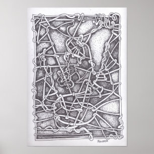 Pôster Pen and Ink Drawing : "String"