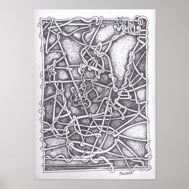 Pôster Pen and Ink Drawing : "String" (Frente)