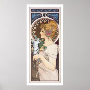 Pôster Pena - Alphonse Mucha - arte Nouveau do vintage