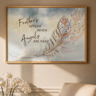 Poster Pena Inspiradora & Citação de Anjo Aquarela