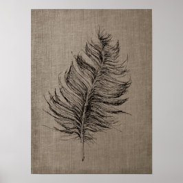 Poster pena n.o 1 com Faux Linen Taupe Art