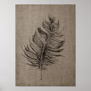 Poster pena n.o 1 com Faux Linen Taupe Art