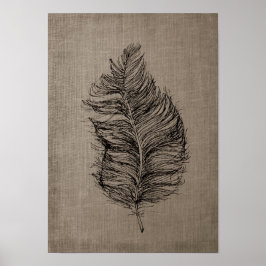 Poster pena n.o 3 com Faux Linen Taupe Art