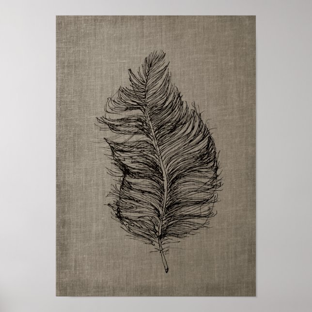 Poster pena n.o 3 com Faux Linen Taupe Art (Frente)
