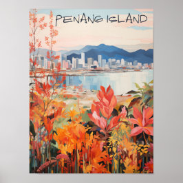 Poster Penang Malaysia Travel City Painting Aesthetic
