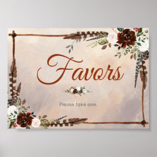 Poster Penas de floresta russa e Sangue Floral
