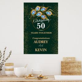 Poster Penas de Pavão 50º Aniversário de Casamento