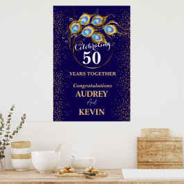 Poster Penas de Pavão 50º Aniversário de Casamento