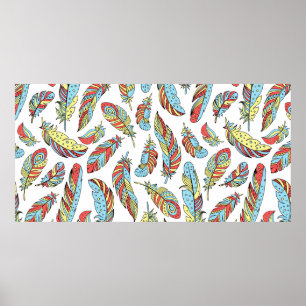 Poster Penas decorativas, sem soldadura. Retração manua