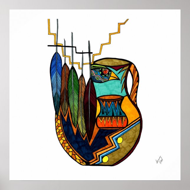 Poster Penas e Reprodução de Espírito Pote (Frente)