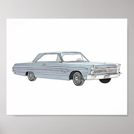 Poster Pêncil Azul Clássico 1965 com Febre de Plymouth