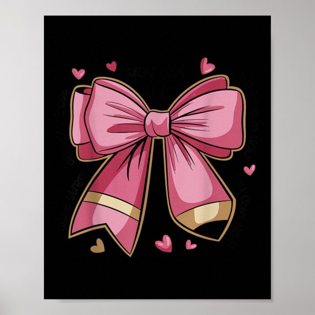 Poster Pencil Coquette Bow Test Day Teacher Motivational  (Frente)