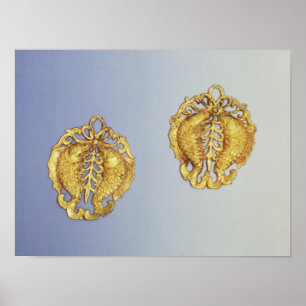 Pôster Pendentes chineses, ouro de 17 quilates chapeado