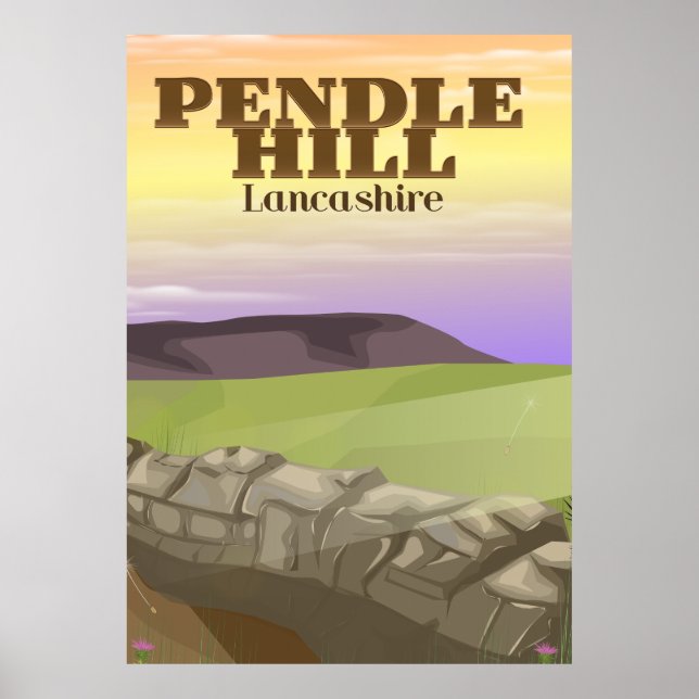 Poster Pendle Hill Lancashire (Frente)