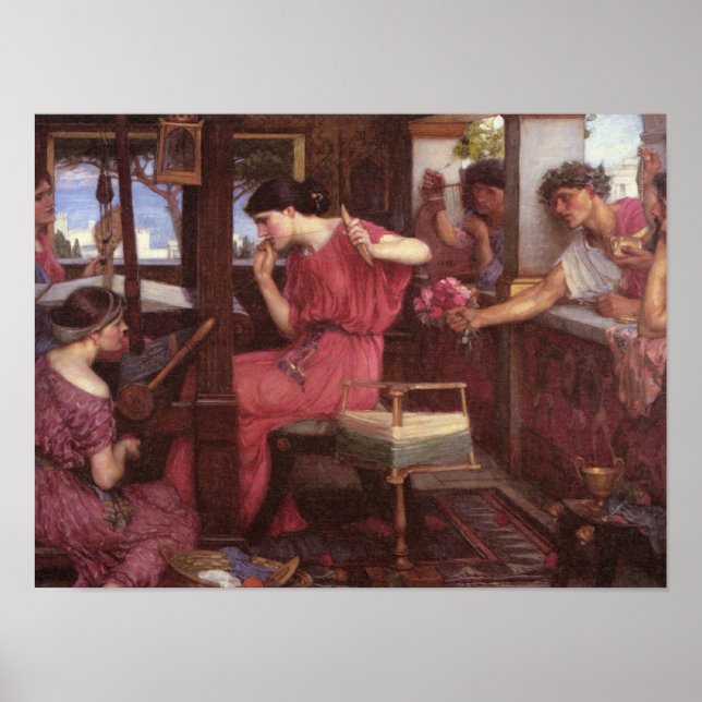 Pôster Penelope And The Suitors - John William Waterhouse (Frente)