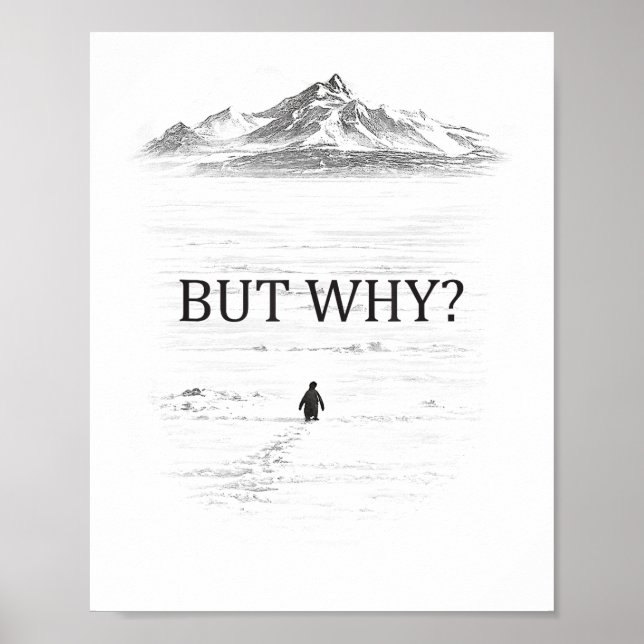 Poster Penguin But Why Mountains  (Frente)
