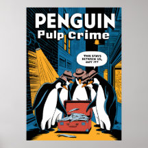 Penguin Pulp Crime Noir Funny Design