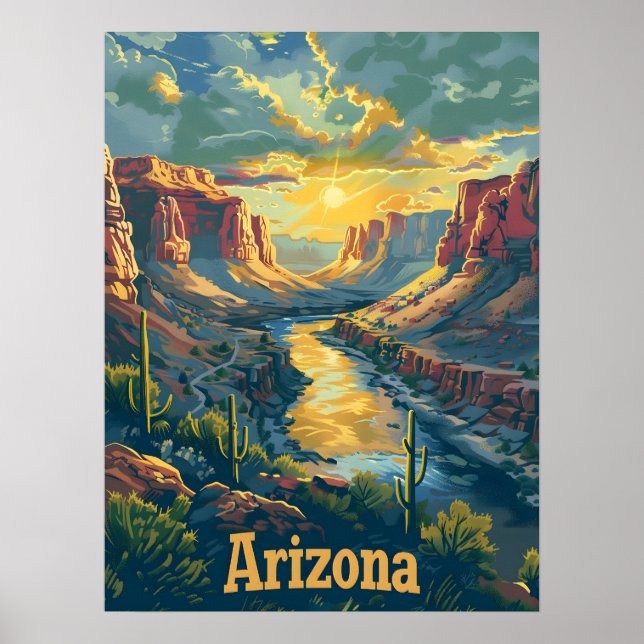 Poster penhascos do deserto da arizona (Frente)