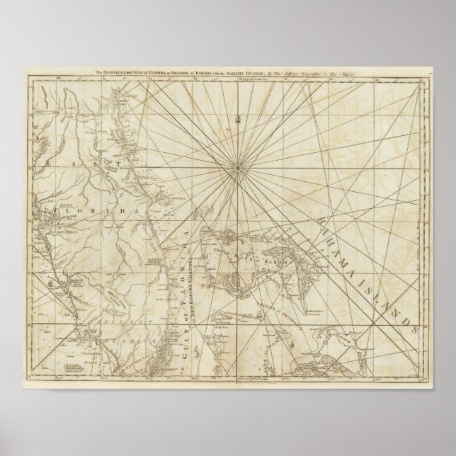 Pôster Península e Golfo da Flórida (Frente)