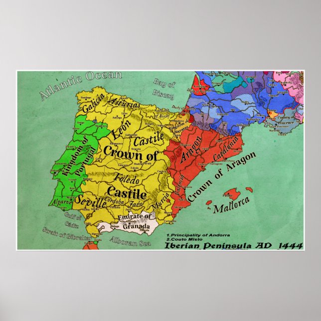 Poster Península Ibérica AD 1444 (Frente)