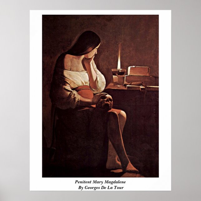 Poster Penitente Mary Magdalene Por Georges De La Tour (Frente)