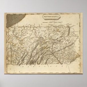 Pôster Pennsylvania Map by Arrowsmith
