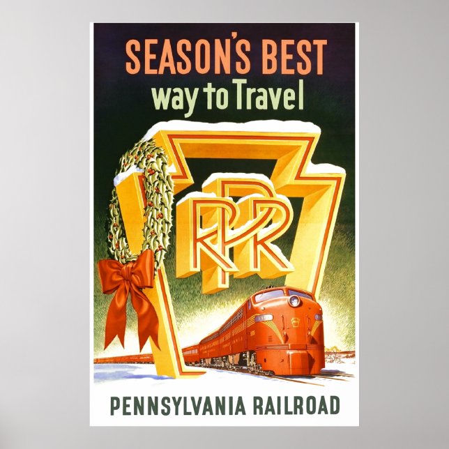 Poster Pennsylvania Railroad, Season's Best Way To Travel (Frente)