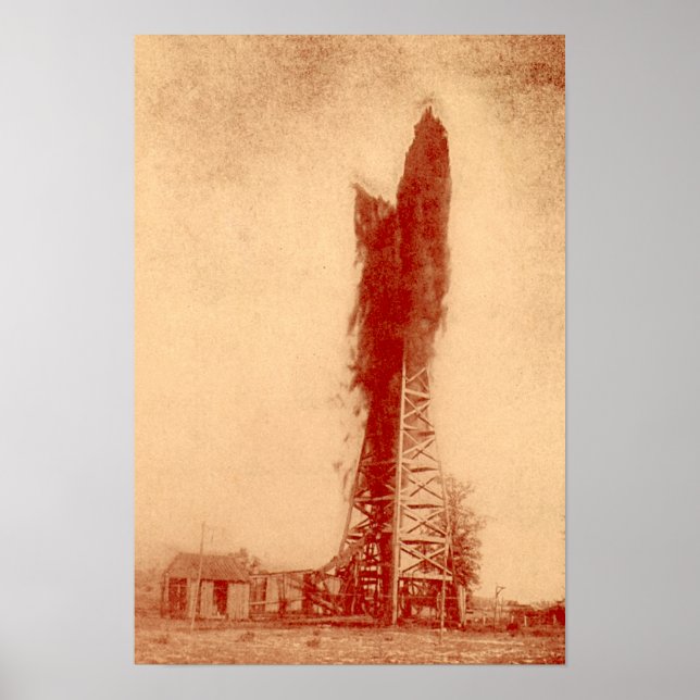 Pôster Pennville, Indiana Oilfield well Gusher (Frente)