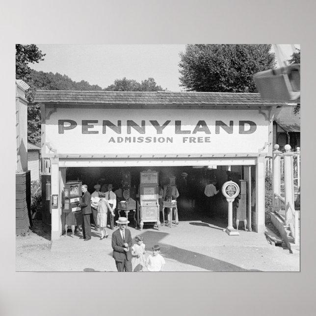 Poster Penny Arcade, 1928. Vintage Photo (Frente)