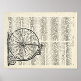 Pôster Penny Farthing Book Page Art