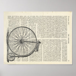 Pôster Penny Farthing Book Page Art