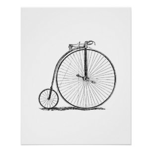 Pôster Penny Farthing de Bicicleta de Alta Roda