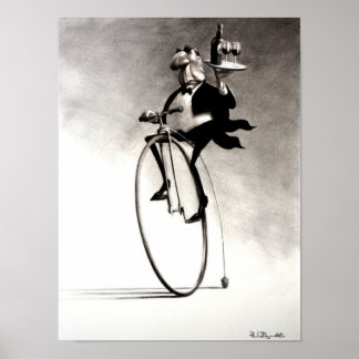 Pôster Penny-Farthing-Waiter