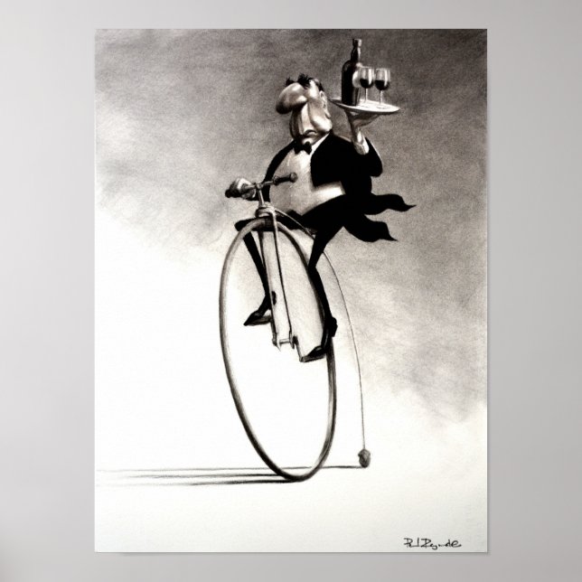 Pôster Penny-Farthing-Waiter (Frente)