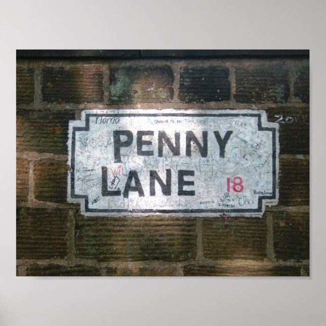 Pôster Penny Lane Street Sinal (Frente)